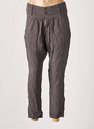 Pantalon droit tissage popeline taille à pinces gris TEDDY SMITH fille