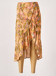 Jupe longue taille haute orange DESIGUAL femme