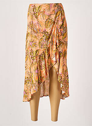 Jupe longue taille haute orange DESIGUAL femme