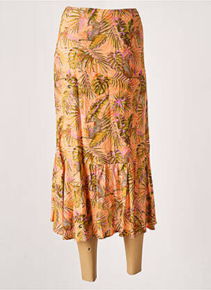Jupe longue taille haute orange DESIGUAL femme
