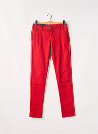 Pantalon chino broderie galons latéraux taille normale rouge DDP femme