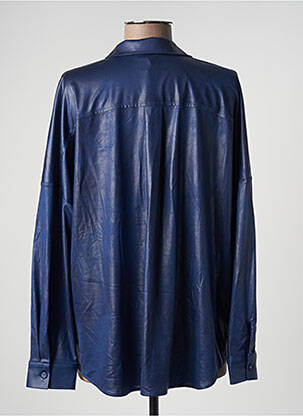 Chemisier coupe droite manches longues bleu EVA KAYAN femme