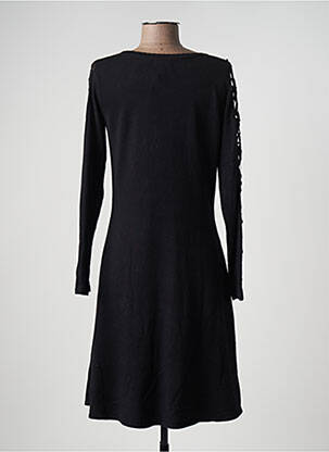 Robe mi-longue manches longues manches longues noir LEO & UGO femme