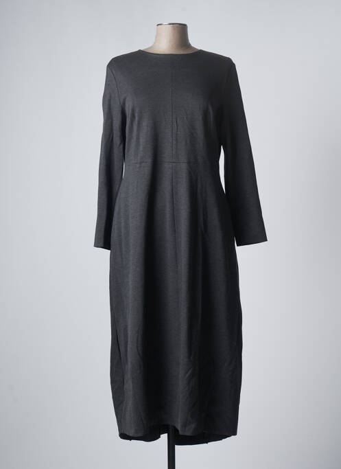 Robe longue manches longues manches longues gris ELEONORA AMADEI femme