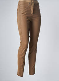 Pantalon slim stretch taille normale marron TONI femme
