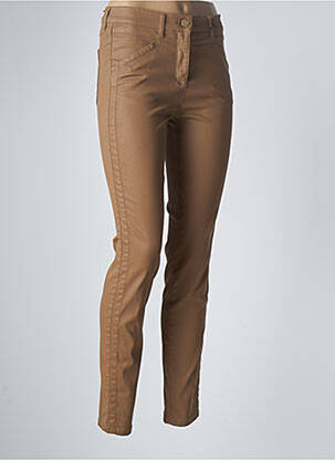 Pantalon slim stretch taille normale marron TONI femme