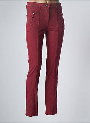 Pantalon slim tissage popeline taille normale rouge TONI femme
