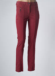 Pantalon slim tissage popeline taille normale rouge TONI femme