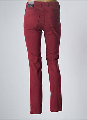 Pantalon slim tissage popeline taille normale rouge TONI femme