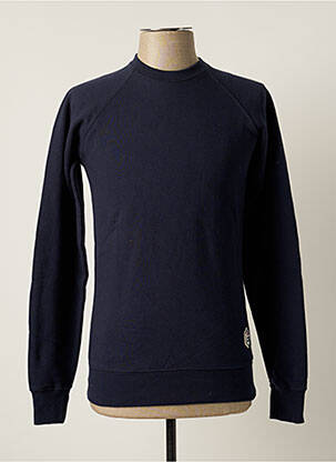 Pull finition bords-côtes manches longues bleu FRENCH DISORDER homme