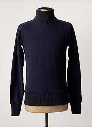 Pull col roulé finition bords-côtes manches longues bleu FRENCH DISORDER homme