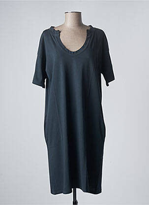Robe mi-longue manches courtes manches courtes noir SANFASON femme