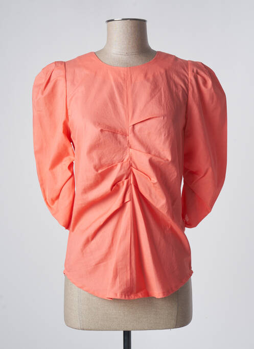 Blouse col rond manches 3/4 orange SANFASON femme