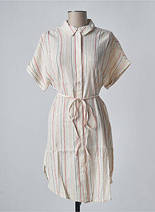 Robe courte manches courtes manches courtes beige VILA femme