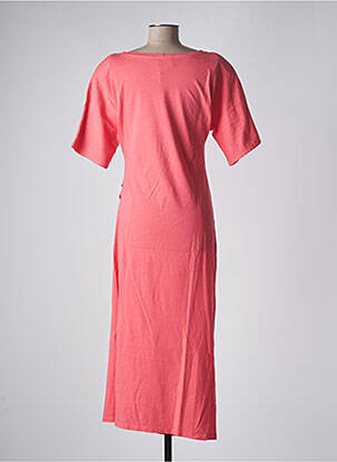 Robe longue manches courtes manches courtes rose SANFASON femme