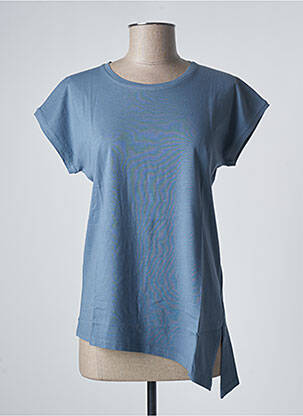 Top tissage jersey manches courtes bleu SANFASON femme