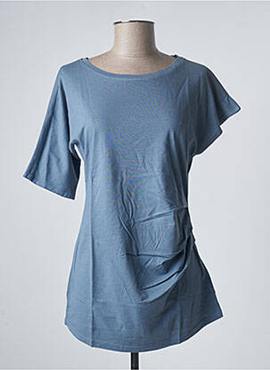 T-shirt stretch manches courtes bleu SANFASON femme