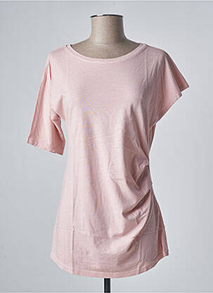 T-shirt stretch manches courtes rose SANFASON femme