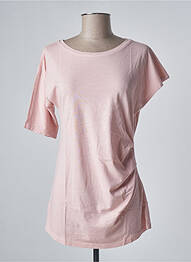 T-shirt stretch manches courtes rose SANFASON femme