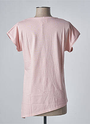 Top stretch manches courtes rose SANFASON femme