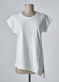 Top tissage jersey manches courtes blanc SANFASON femme