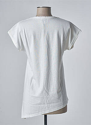 Top tissage jersey manches courtes blanc SANFASON femme
