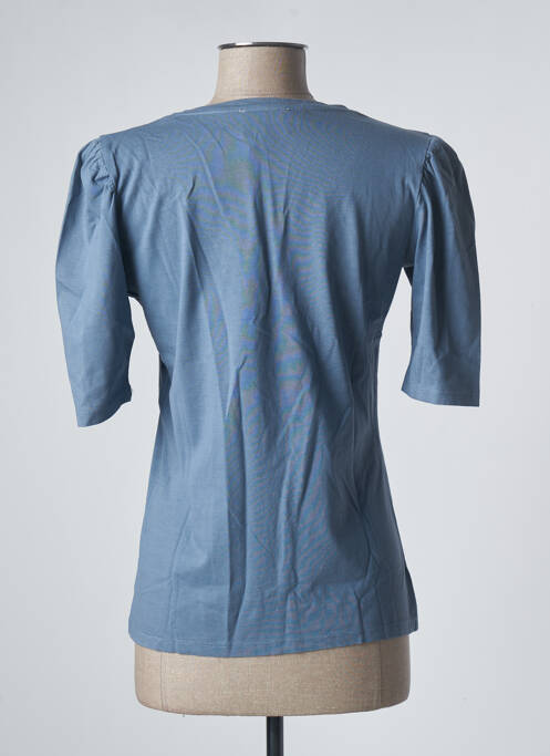 Top tissage jersey manches courtes bleu SANFASON femme