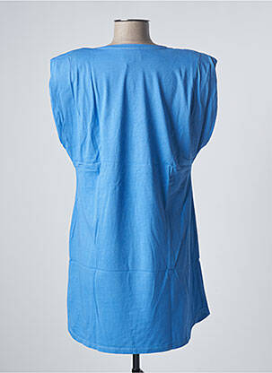 Tunique manches courtes coupe cintrée bleu SANFASON femme