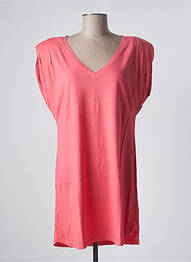 Tunique manches courtes coupe cintrée rose SANFASON femme