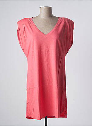 Tunique manches courtes coupe cintrée rose SANFASON femme