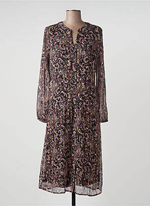 Robe mi-longue coupe fluide manches longues rose JDY femme