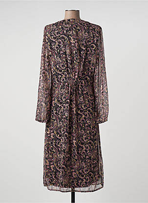 Robe mi-longue coupe fluide manches longues rose JDY femme