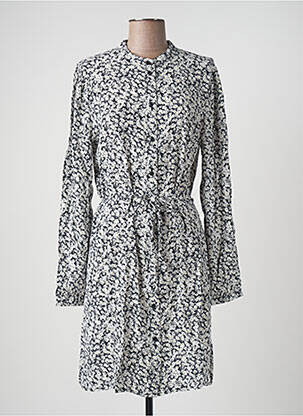 Robe mi-longue imprimé fleurs manches longues blanc JDY femme