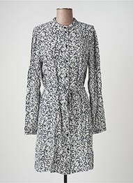 Robe mi-longue imprimé fleurs manches longues blanc JDY femme