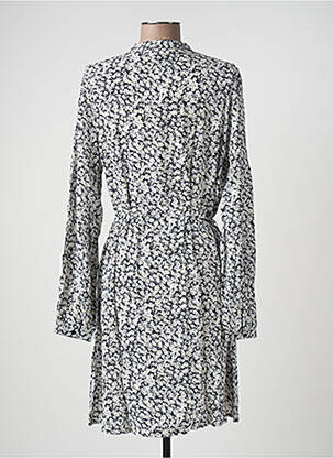 Robe mi-longue imprimé fleurs manches longues blanc JDY femme