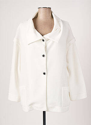 Veste casual coupe droite blanc FRANCK ANNA femme