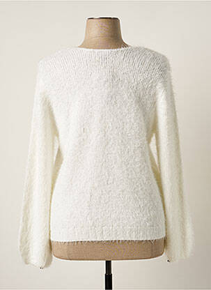 Gilet manches longues maille maille poilu blanc MARBLE femme