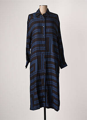 Robe longue manches longues manches longues bleu KAFFE femme