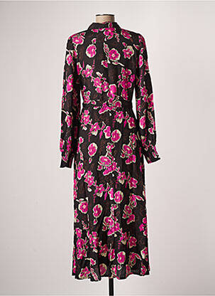 Robe longue manches longues manches longues noir KAFFE femme