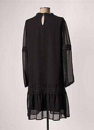 Robe mi-longue coupe fluide manches longues noir KAFFE femme