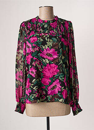 Blouse imprimé fleurs manches longues violet KAFFE femme