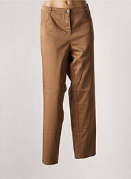 Pantalon slim tissage popeline taille normale marron FRANK WALDER femme