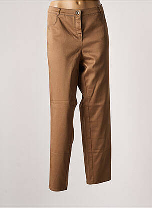 Pantalon slim tissage popeline taille normale marron FRANK WALDER femme