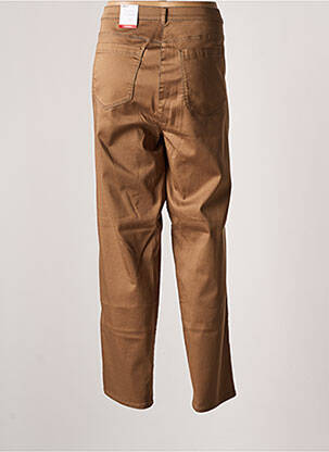 Pantalon slim tissage popeline taille normale marron FRANK WALDER femme