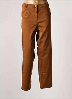 Pantalon slim tissage popeline taille normale marron FRANK WALDER femme