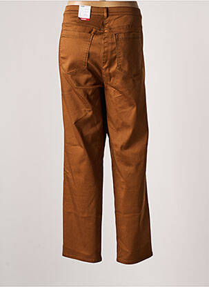 Pantalon slim tissage popeline taille normale marron FRANK WALDER femme