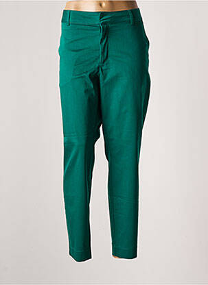 Pantalon chino tissage popeline taille normale vert KAFFE femme