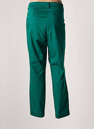 Pantalon chino tissage popeline taille normale vert KAFFE femme