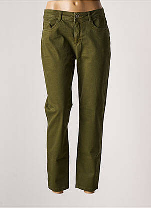 Pantalon 7/8 tissage popeline taille normale vert JENSEN femme