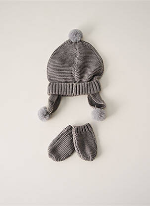 Bonnet finition bords-côtes gris MAYORAL fille